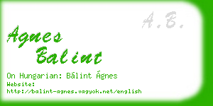 agnes balint business card