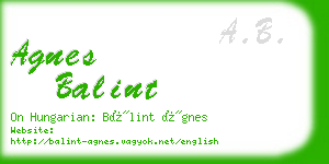 agnes balint business card